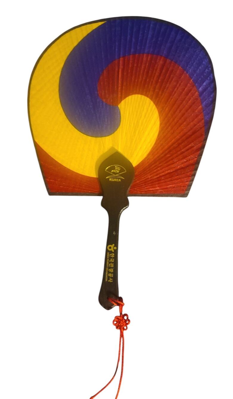 Korean Traditional Taegeuk Round Silk Hand Handle Fan Imagine Your Korea Folk